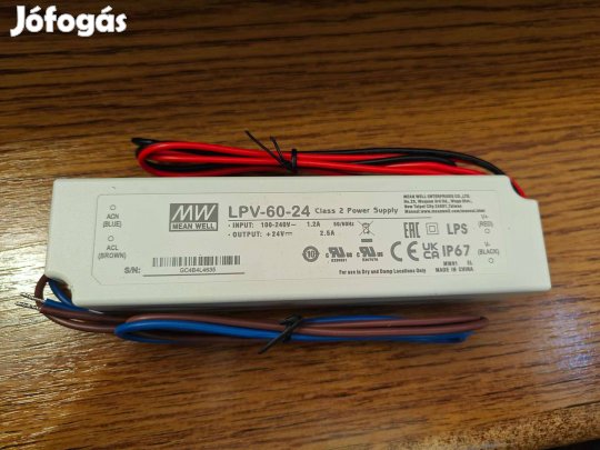 Mean Well Led tápegység LPV-60-24; 24V 60W