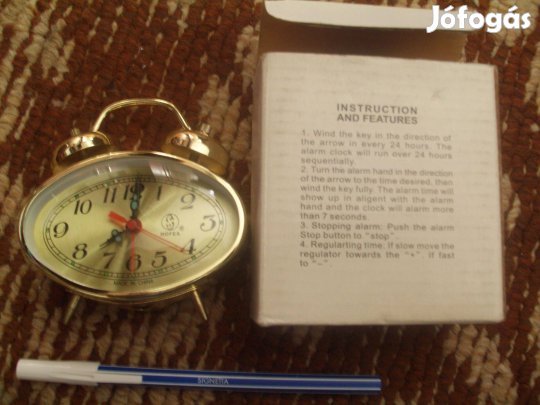 Mechanikus ébresztős óra (új, dobozában, made in china)