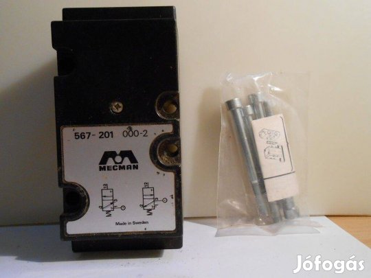 Mecman 567-201 000-2 tip. 3/2-es útszelep alaplappal