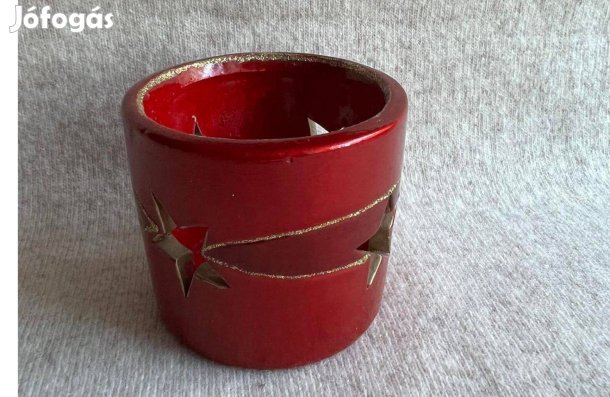 Mécses tartó piros - arany