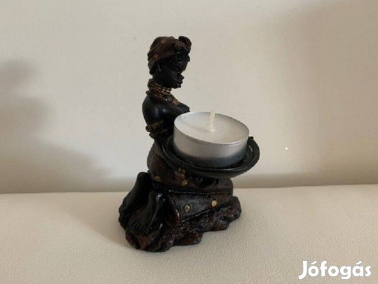 Mécsest tartó afrikai női alak dekor