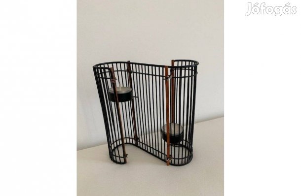 Mécsestartós fém dekoráció 2 tartós 19*16*6, 5cm
