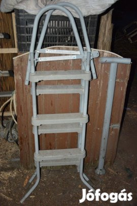 Medence tartozékok, létra , nagyméretű papír szűrő, + tartószerkezet