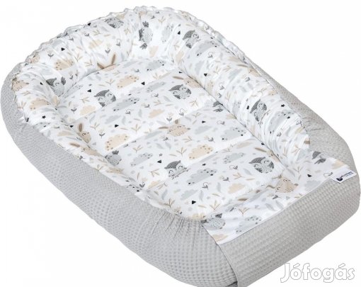 Medi Partners baba fészek 100% pamut-szürke-állatkás.OUTLET termék