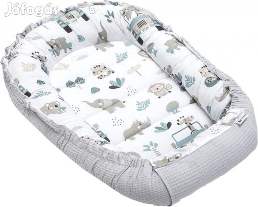 Medi Partners baba fészek 100% pamut-szürke-safari, OUTLET termék