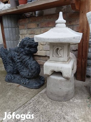 Mediterrán Japán kerti kő lámpás Nap Hold Egzotikus Fagyálló műkő