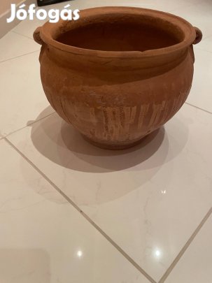 Mediterrán cserép kaspó+macska kerti dísz