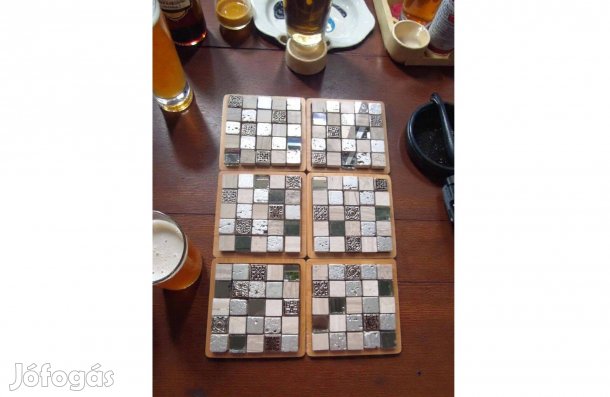 Mediterrán kézműves poháralátétek (9x9cm)