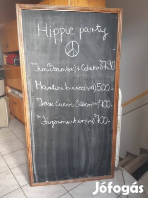 Megállító tábla krétás ártábla 88x166cm magas fakeretben