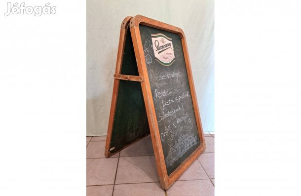 Megállítótábla, Staropramen Prague, vintage, kétoldalas, krétás