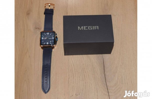 Megir cronograph stílusú bőrszíjas divat óra