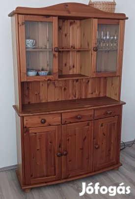 Méhviaszolt fenyő tálalószekrény