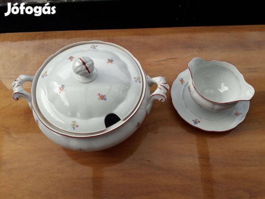 Meisseni porcelán levestál, leveses, szószos tál, mártásos tál