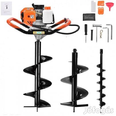 Meister benzines talajfúró földfúró lyukfúró 6,7LE + 4db csiga egyben