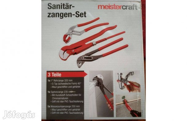 Meistercraft Vízsszerelő fogó készlet Vízpumpa Fogó Csőfogó, német Kö