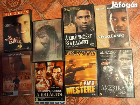 Mel Gibson, Densel Washington, Al Pacino, Steven Segal DVD lemezek