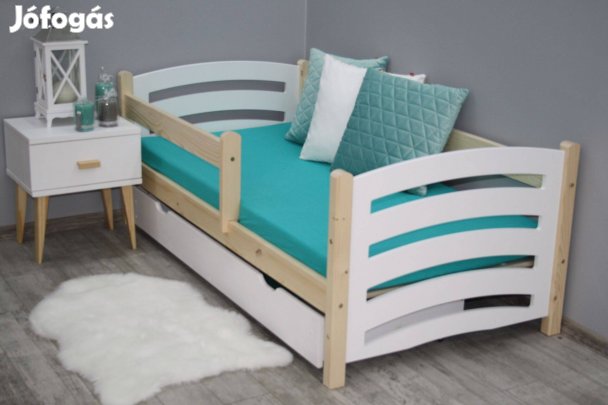 Mela Gyerek Ágy Keret Borovi Fenyőfa Leesés Gátlóval Fa Új Kiságy