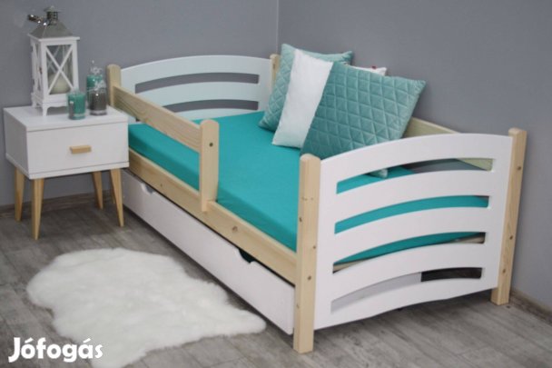 Mela Gyerek Ágy Keret Borovi Fenyőfa Leesés Gátlóval Fa Új Kiságy