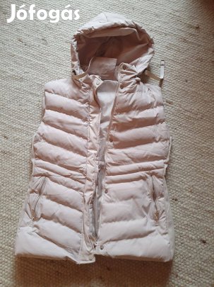 Meleg kapucnis drapp mellény (női)