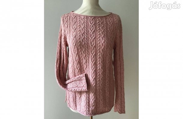 Melír, fonott mintás, puha pamut pulcsi, női - S