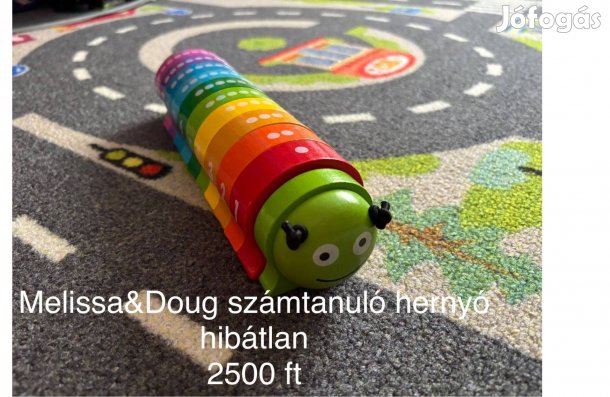 Melissa & Doug színes számtanuló hernyó fából (2 éves kortól)