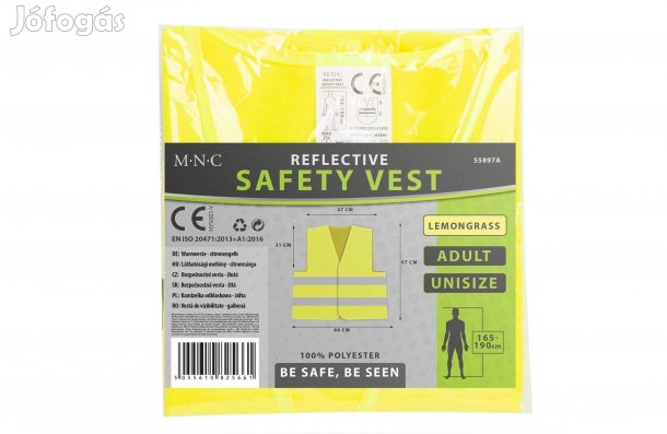 Mellény Jól láthatósági két 5 cm széles vízszintes fényvisszaverő XL