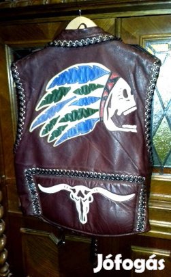 Mellény, egyedi, indiánfejes, motoros, Keszthelyen eladó!