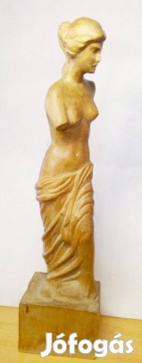 Méloszi Aphrodité, egész alakos faragott natúr faszobor kifogástalan á