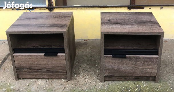 Melvele éjjeliszekrény pár Monastery tölgy + Fekete színbe