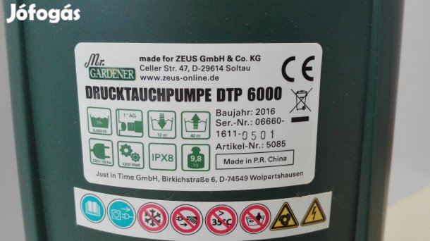 Mély kútba való nagy teljesítményű 1200W-os mélykúti vízszivattyú