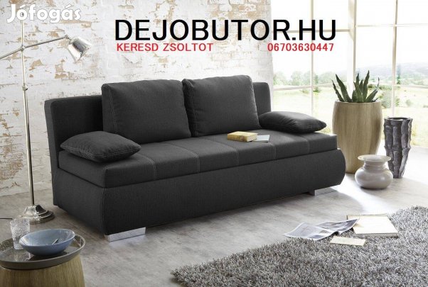 Memphys rugós kanapé ülőgarnitúra 102x206 cm fekete ágyazható
