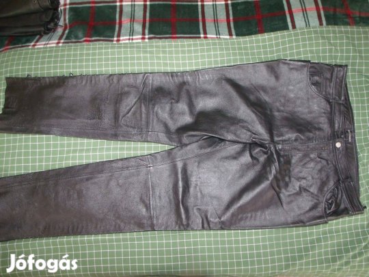 Men's Fashion 56-os fűzős motoros bőrnadrág derék 102cm motorosnadrág