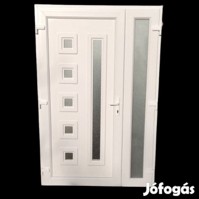 Mendy Műanyag bejárati ajtó / 138x208 / FEHÉR / NYITHATÓ OLDALLAL -