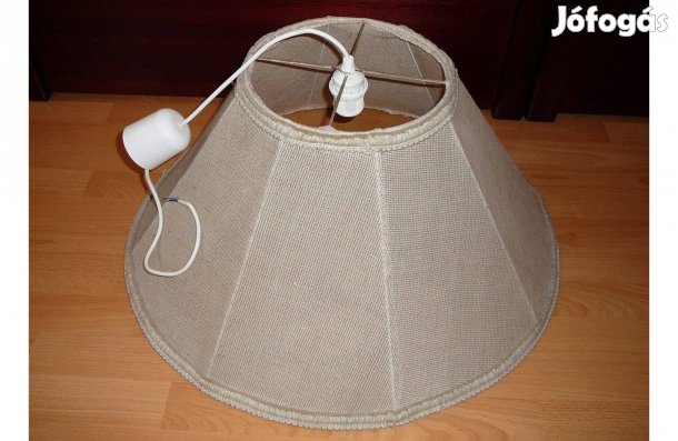 Mennyezeti lámpa, jó állapotú nagyméretű, szövetborítású lámpabúrával