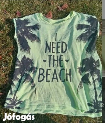 Menta szinű feliratos poló