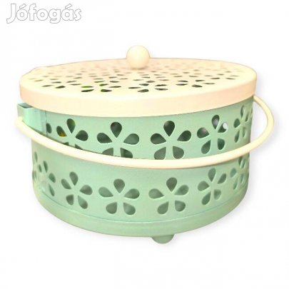 Mentazöld fém spirál szúnyogriasztó tartó 15x9 cm