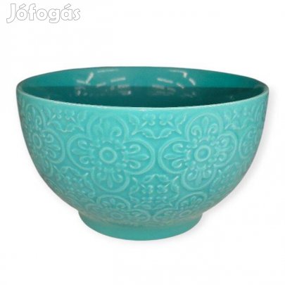 Mentazöld kerámia tál dombornyomott mintával 650 ml