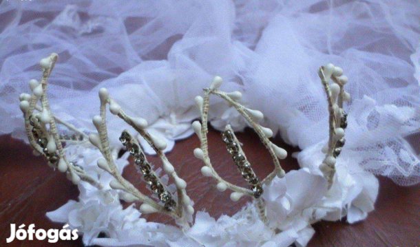 Menyasszony fátyol korona újszerű
