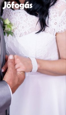 Menyasszonyi ruha,36-38-as, ekrü szín, vintage stílus