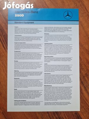 Mercedes W124 250 D Típuslap 1988