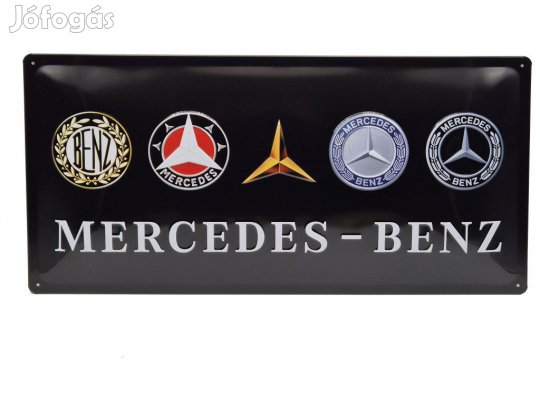 Mercedes - Benz logó evolúció - fémplakát fém tábla (50x25cm)