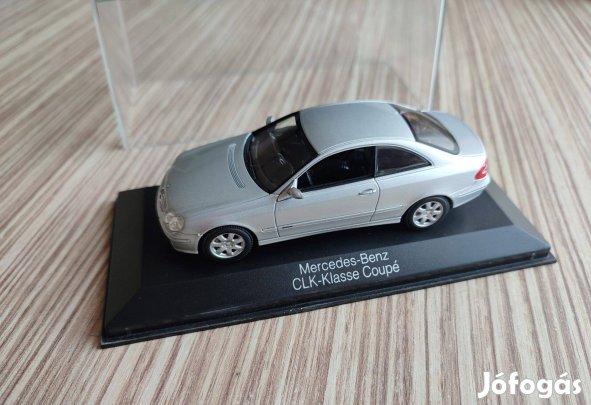 Mercedes w209 clk coupe, 1:43 gyűjtői fém modell. Minichamps