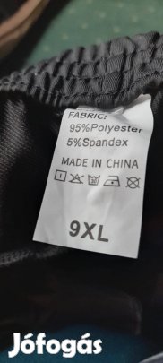 Méretes: 9XL fekete új, zsebes szabadidő nadrág