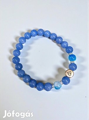 Mérleg horoszkópos akvamarin ásvány karkötő
