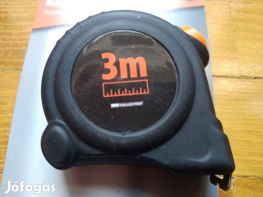 Mérőszalag fém, stoppos=kihúzva megáll, 3 méter, új, több darab van