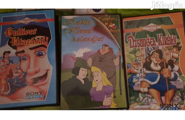 Mese VHS kazetták: Gulliver, Robin Hood, Dzsungel király