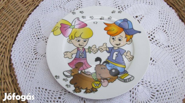 Mesemintás porcelán gyerektányér -gyerekpár