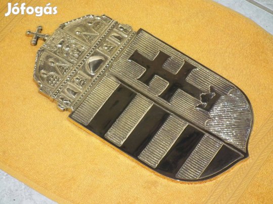 Meseszép súlyos hatalmas réz magyar címer Magyarország címere