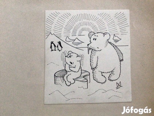 Mészáros András eredeti karikatúra rajza a Szabad Száj c. lapnak 11,5