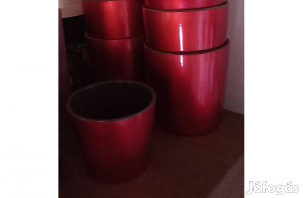 Metál fényű Kerámia kaspók 13x13 cm - Új